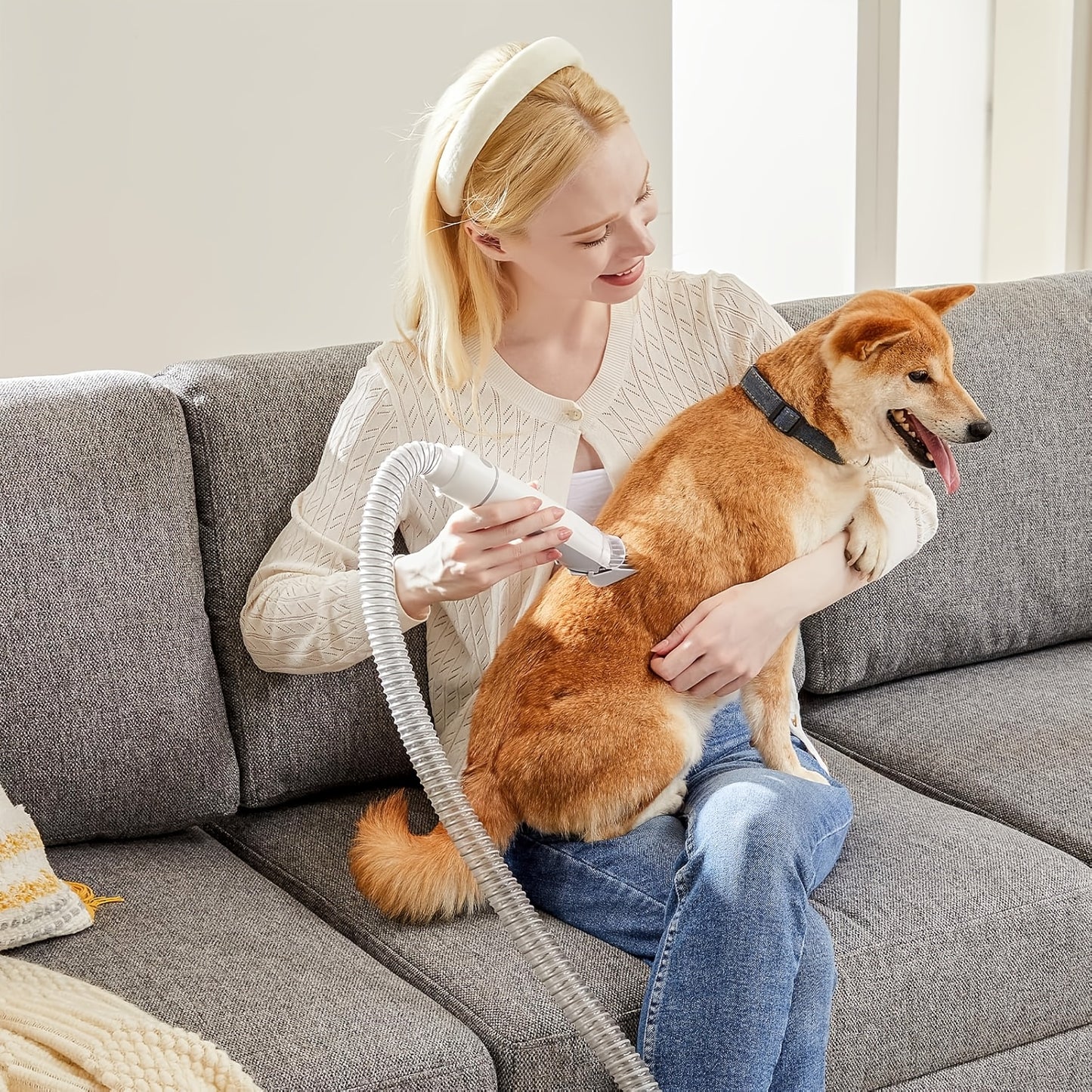 Dog/cat/pet Grooming Vacuum Cleaner, Mulifunctional Grooming Tools, 3 Suction Modes, Cordless Clipper, 5 Grooming Tools, Low-noise Pet Hair Clipper