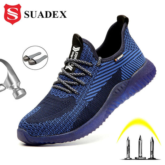 SUADEX Men Steel Toe Safety Work Shoes Breathable Lightweight Comfortable Industrial Construction Shoes Puncture Proof Antislip - Joanie B 25