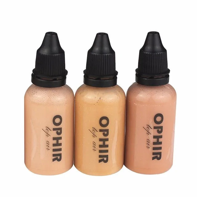 Ophir Airbrush Makeup Inks Set 10 Bottles 3 Foundations