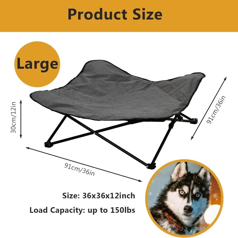 Elevated Dog Bed Portable Raised Pet Cot Indoor Folding Dog Bed with Padded Filling and Carrying Bag - Joanie B 25