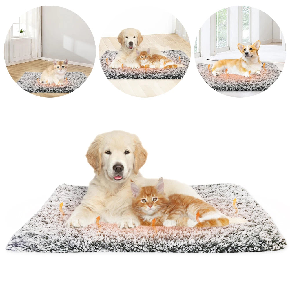Self-Warming Cat Bed Pad Self-Heating Thermal Pet Mat for Indoor Outdoor Use