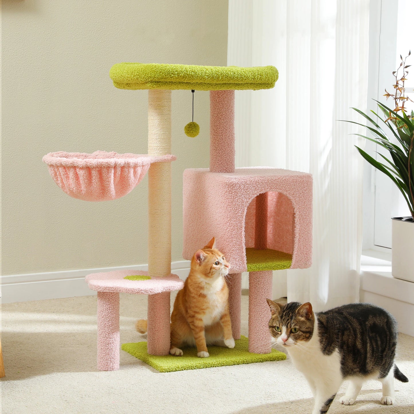 Luxury Cat Tree for Indoor Multi-Level Cat Tower with Condo Hammock Padded Perch and Scratching Post - Joanie B 25