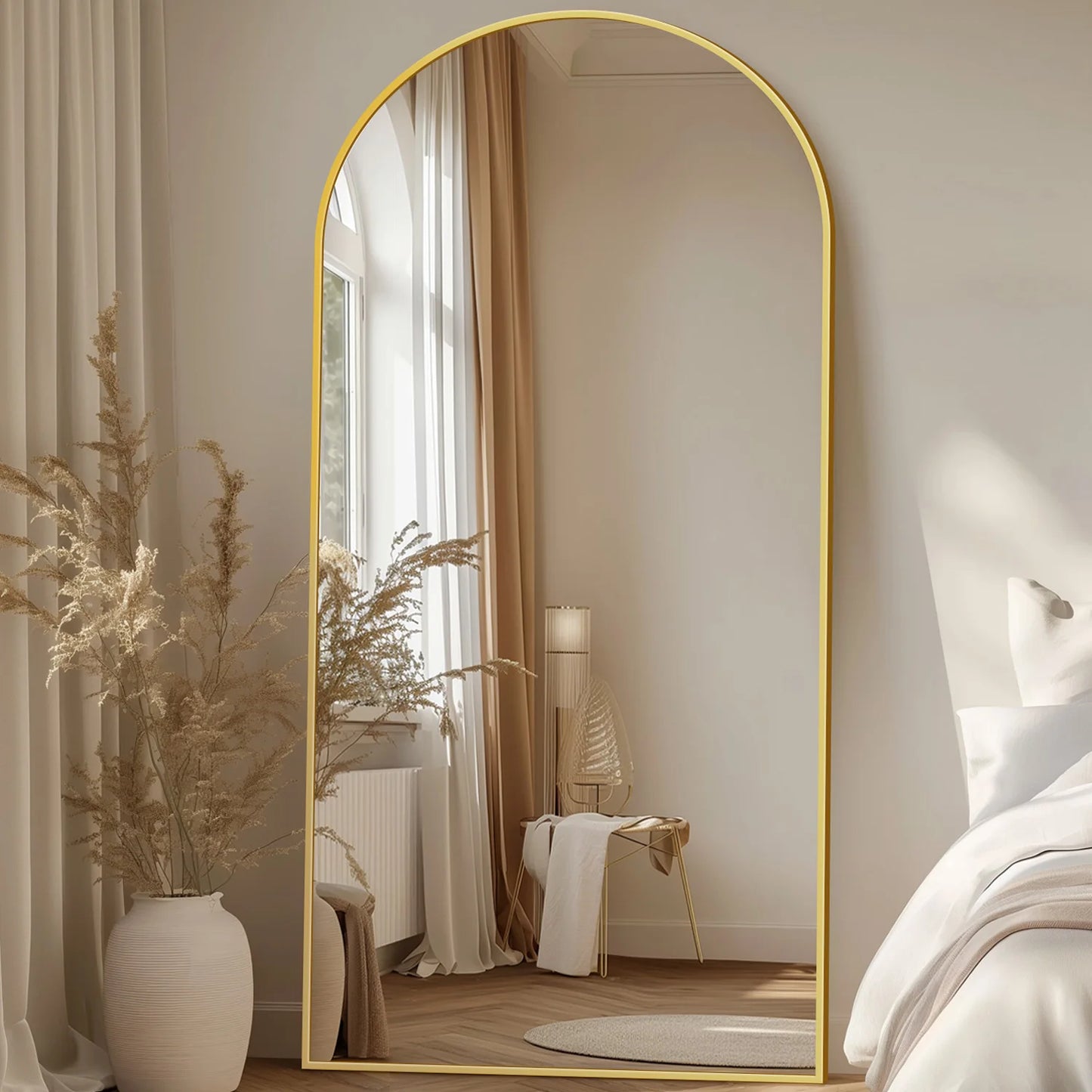 Arch Floor Mirror, 76"x34" Full Length Mirror - Freestanding Full Body Mirror with Stand for Bedroom or Living Room