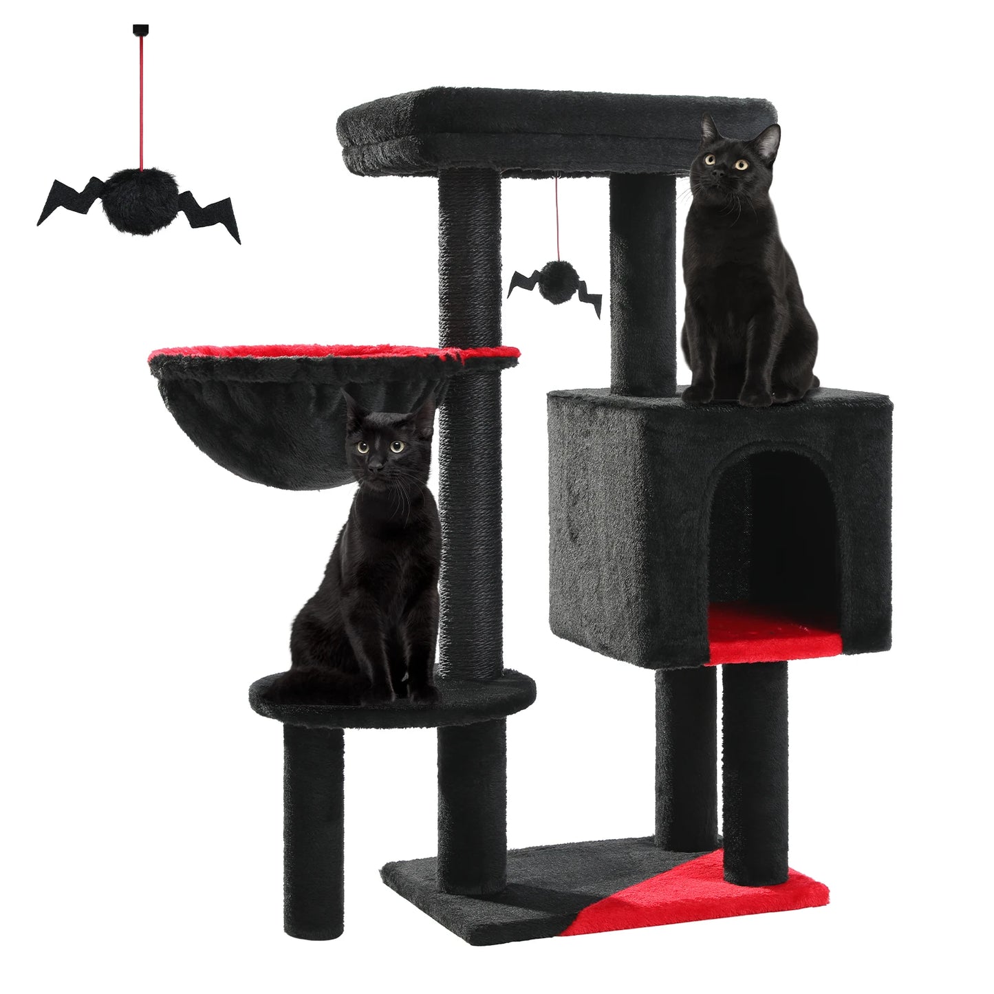 Luxury Cat Tree for Indoor Multi-Level Cat Tower with Condo Hammock Padded Perch and Scratching Post - Joanie B 25