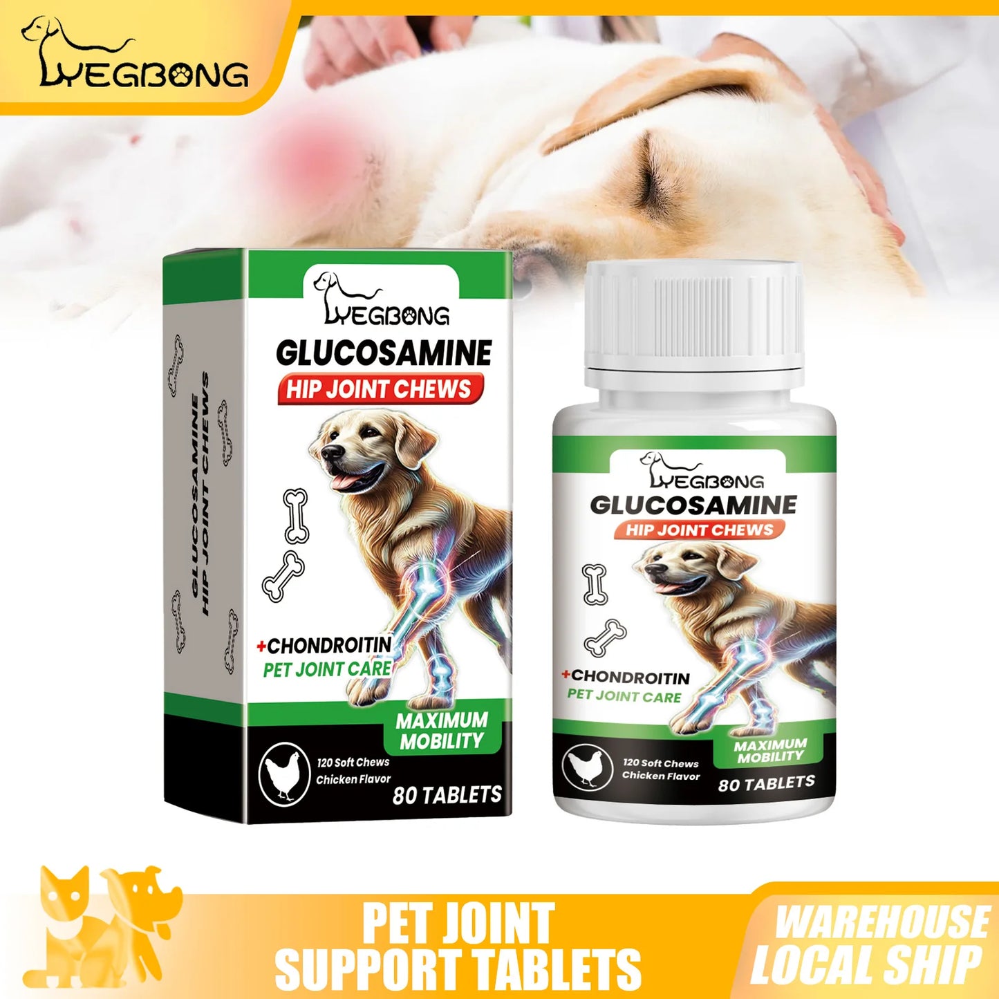 Pet Joint Care Tablets Various Nutrients for Dog Relieve Joint Discomfort Maintain flexibility Strengthen Bones Dog Supplies