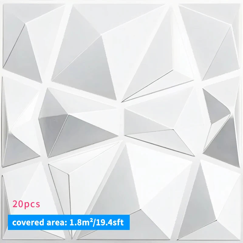 20PCS 3D Wall Panels 30x30cm Indoor Wall Decoration for Living Room Bedroom Hotel Office  Mural Tile-Panel-Mold 3D Wall Sticker
