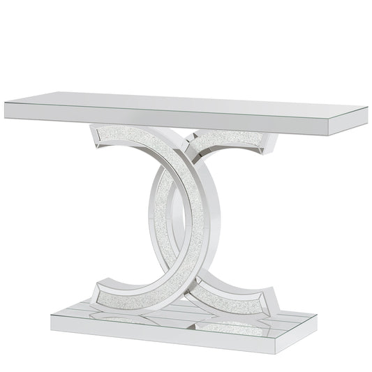 Tribesigns Gold Entryway Table, Modern 39-Inch Console Faux Marble Narrow Wood Sofa with Geometric Metal Legs