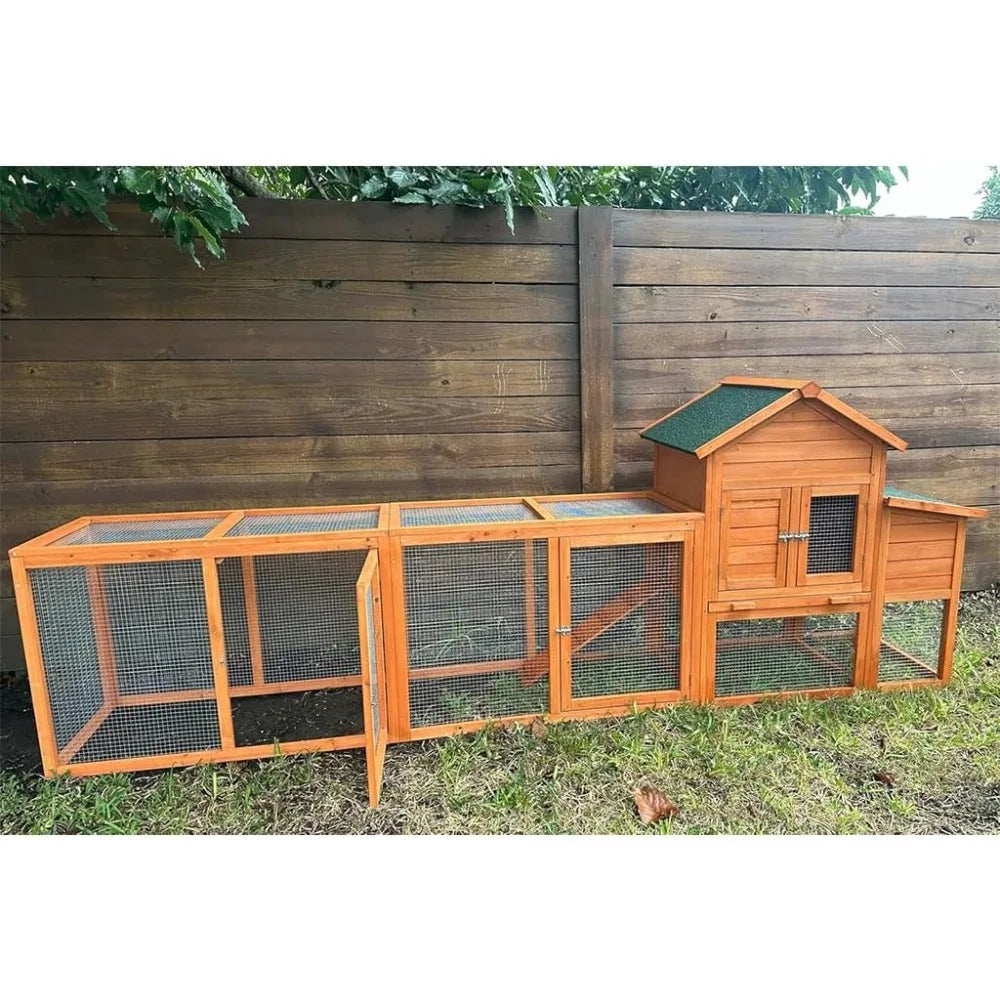 122 Inch Large Wooden Chicken Coop Backyard Hen House Indoor Outdoor Two Story Poultry Cage Garden Pet Hutch - Joanie B 25
