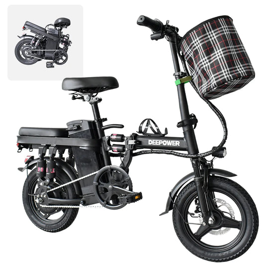IDOTATA 48V 10Ah Foldable Electric Bike Throttle 400W Motor Electric Bicycle for Adults Mini Ebike for Urban Commuter Man Woman - Joanie B 25