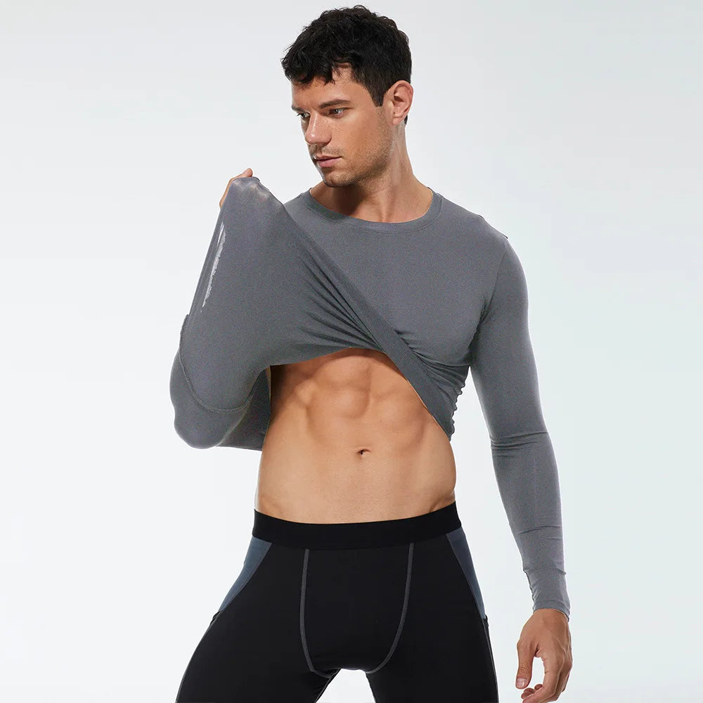 Men Compression Running T Shirt Quick Dry Gym Training Top