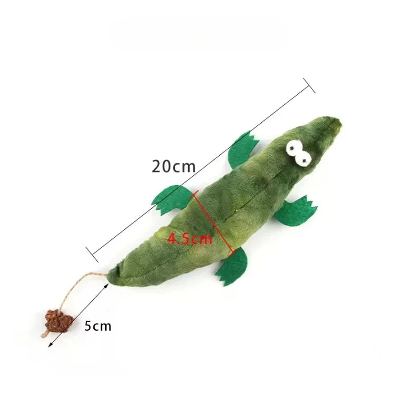 Cats Toy with Catnip Crocodile for Kittens Teeth Grinding Thumb Pillow Chewing Claws Bite Pet Accessory - Joanie B 25