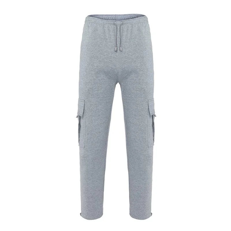 Men’s Loose Cargo Pants Casual Drawstring Elastic Waist Wide Leg Athletic Sweatpants Outdoor Trousers - Joanie B 25