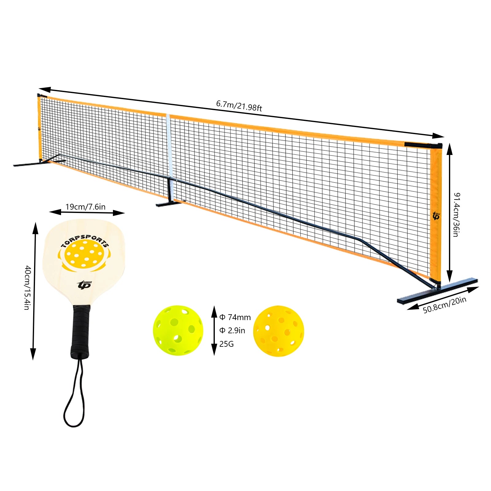 Portable Pickleball Net Set with Four Paddles and Balls for Outdoor Indoor Play Suitable for Badminton and Tennis - Joanie B 25