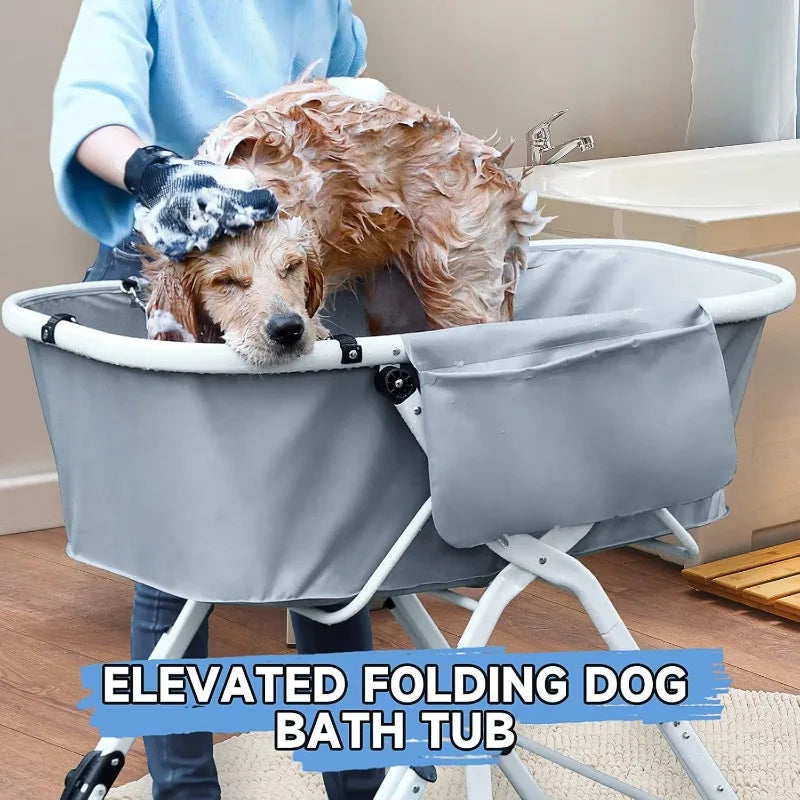 Elevated Dog Bath Tubs Foldable Adjustable Large Pets
