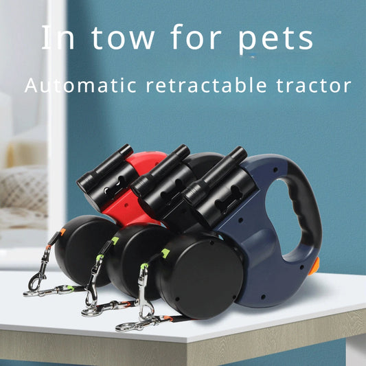 Automatic Retractable Two-End Pet Leash with Flashlight Easy to Walk Your Dog - Joanie B 25