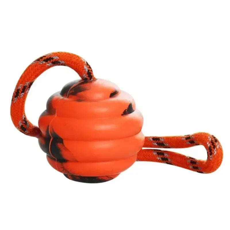 Rubber Interactive Training Toy for Dogs Natural Rubber Ball with Rope Pet Reward Fetch Play and Training Supplies - Joanie B 25