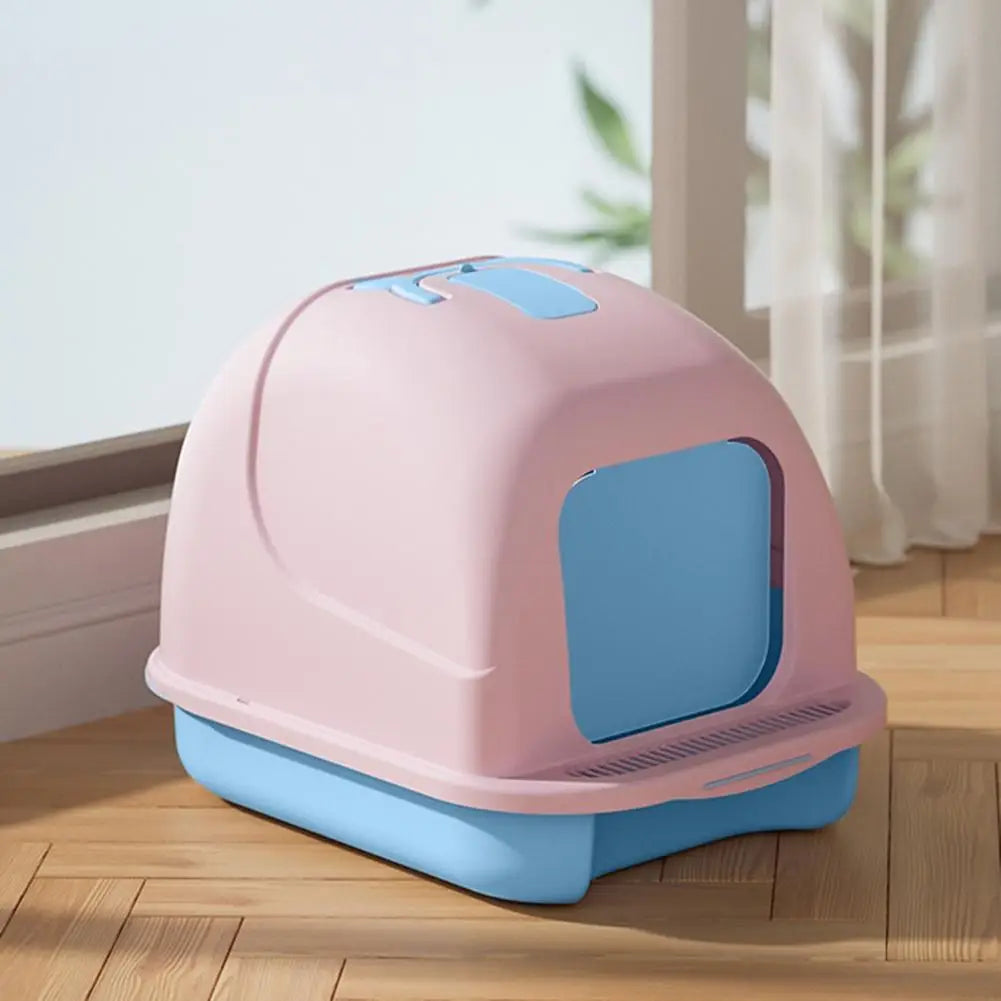 90 Degree Lift Cat Litter Box With Lid Enclosed Odor Control Scoop Kit - Joanie B 25