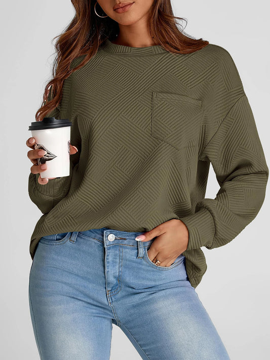 Oversized Women Sweater Korean Fashion Autumn Vintage Crew Neck Solid Long Sleeve Warm Pullover - Joanie B 25