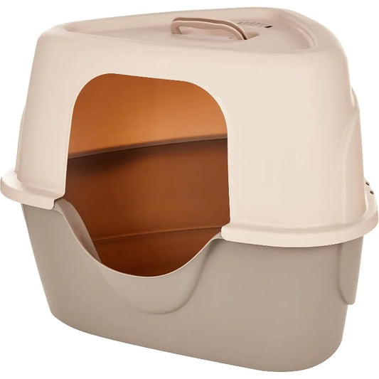 Amazon Basics Cat Litter Box with Lid No Mess Standard Unisex Charcoal 26 Inch x 23 Inch x 20 Inch - Joanie B 25