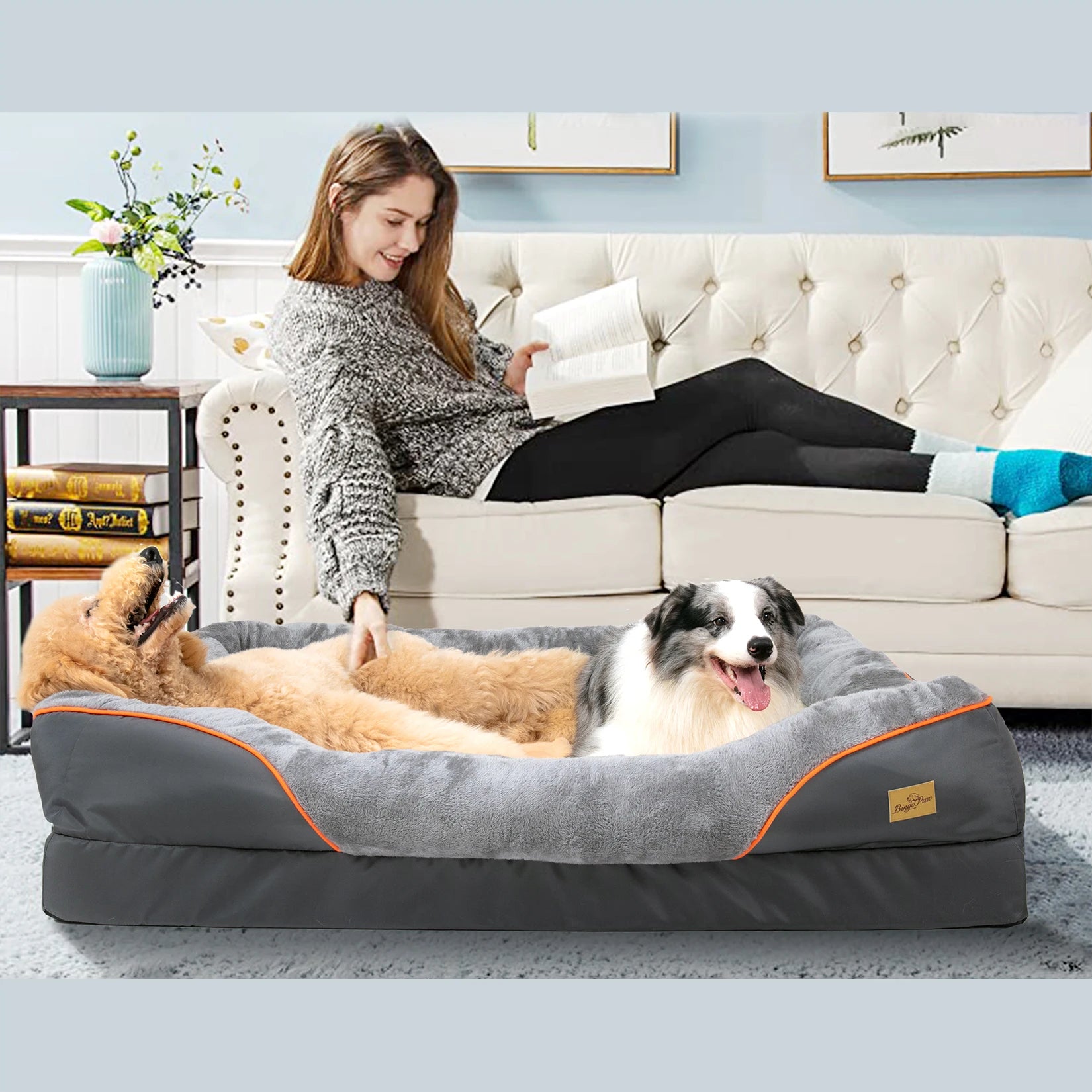 Large Dog Bed Soft Comfortable Anti Allergy Warm Fleece Removable Washable Cover Waterproof Pet Bed - Joanie B 25