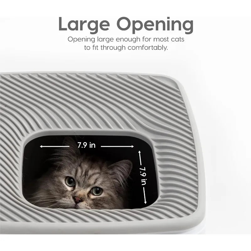 USA Premium Top Entry Cat Litter Box with Scoop Square Enclosure for Cats and Kittens - Joanie B 25