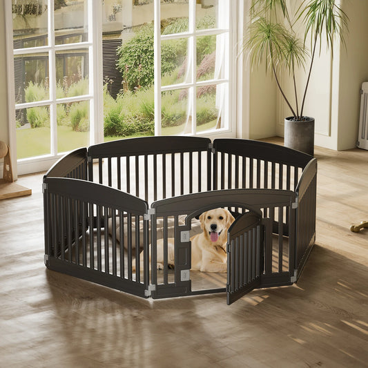 JHK Plastic Dog Playpen 6 Panel 24In Expandable Fence