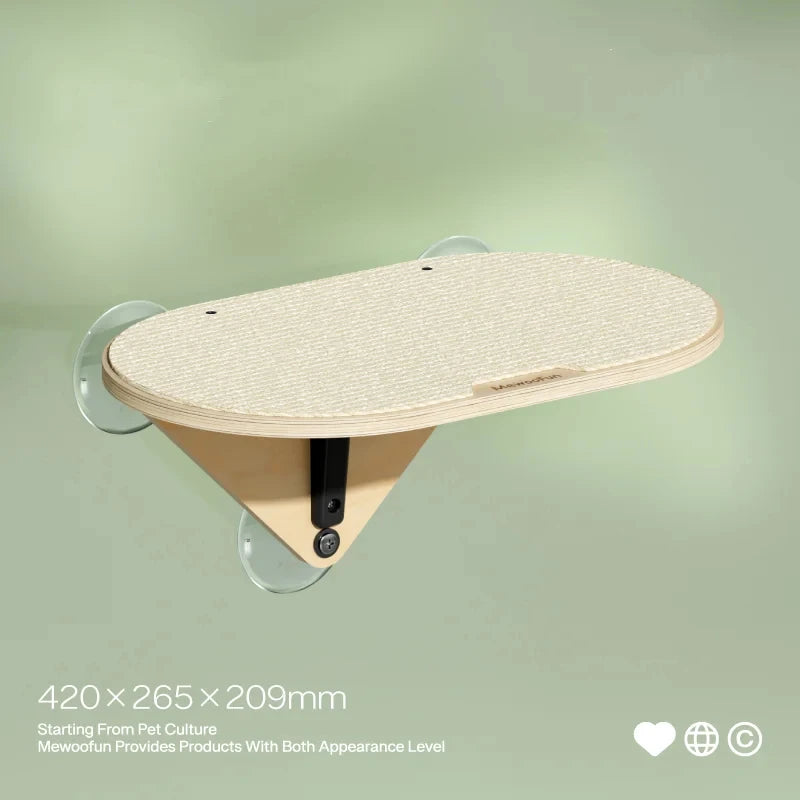 Mewoofun Cat Window Perch Hammock with Climbing Steps and Scratching Post Wooden Window Mounted Cat Bed for Indoor Cats - Joanie B 25