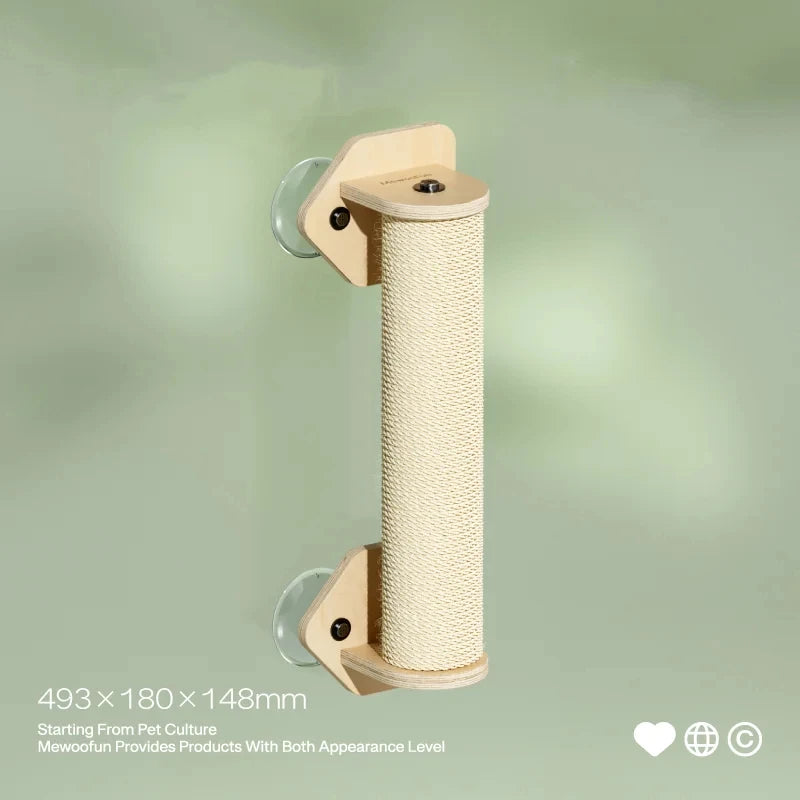 Mewoofun Cat Window Perch Hammock with Climbing Steps and Scratching Post Wooden Window Mounted Cat Bed for Indoor Cats - Joanie B 25