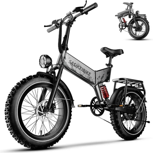 Folding Electric Bike for Adults with Peak 1500W Motor 52V 20Ah Removable Battery Max 70 Miles and 30 MPH 20 Inch Fat Tire Ebike - Joanie B 25