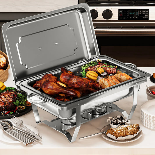 4-Pack 9.5Q Chafer Chafing Dish Sets Stainless Steel Catering Food Warmer