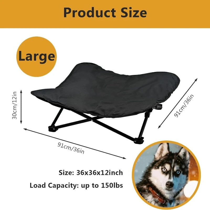 Elevated Dog Bed Portable Raised Pet Cot Indoor Folding Dog Bed with Padded Filling and Carrying Bag - Joanie B 25