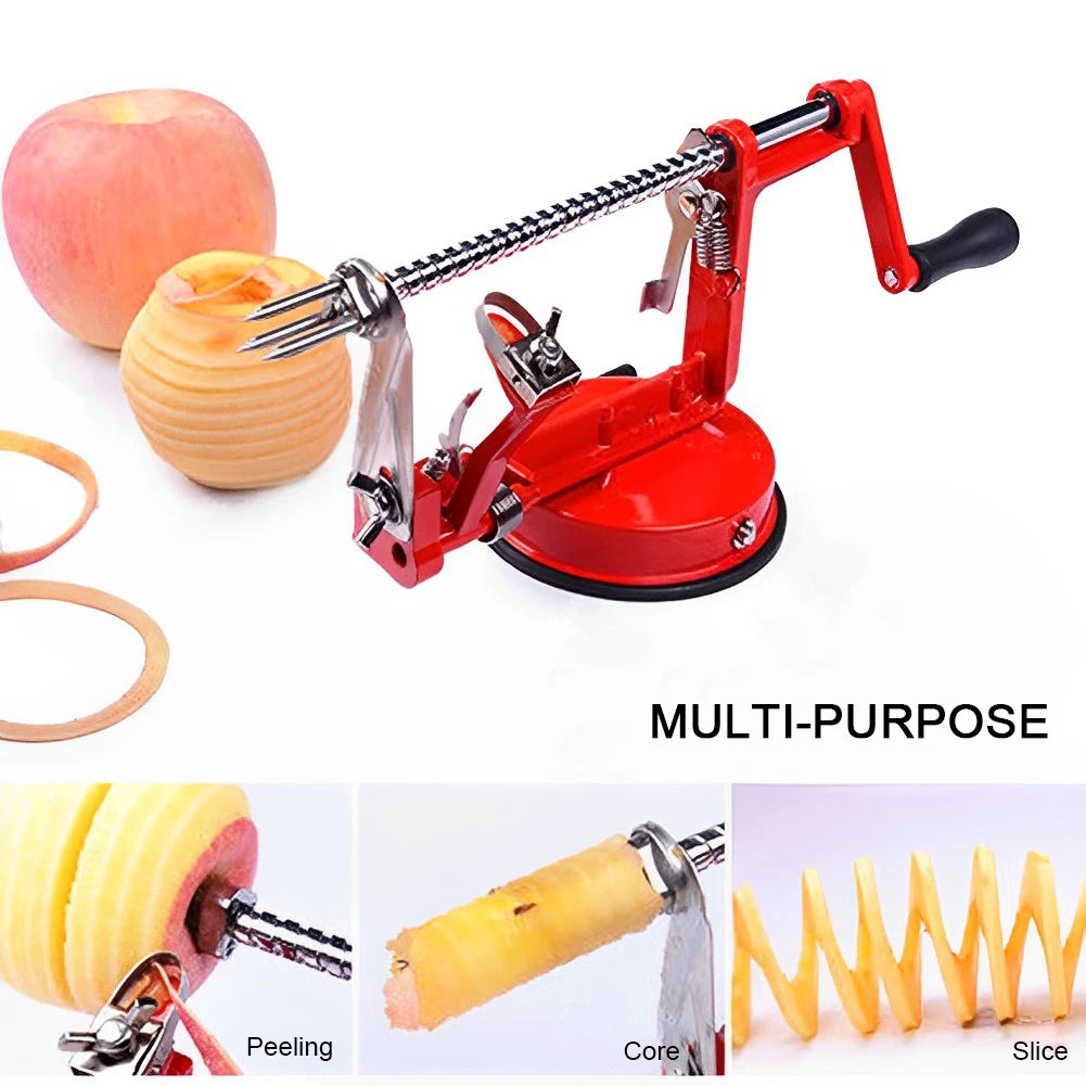 3 In 1 Apple And Potato Peeler Slicer Stainless Steel With Suction Base