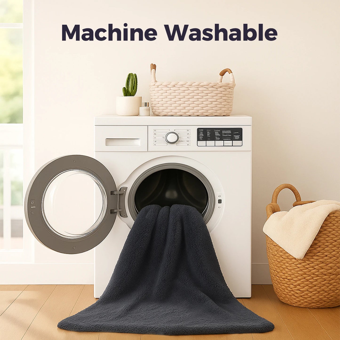 Foldable Portable Dog Bed Machine Washable Grey Faux Fur