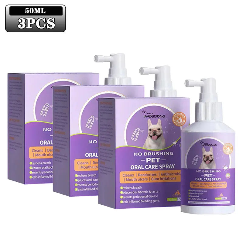 1-4PCS Yegbong Dog and Cat Teeth Cleaning Spray Pet Oral Hygiene Breath Freshening and Deodorizing Pet Supplies - Joanie B 25