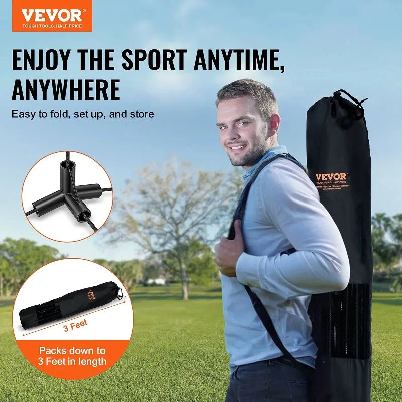 VEVOR Multi Sport Net with Adjustable Height and 14ft Width Foldable Portable Tennis Badminton Volleyball Pickleball Net - Joanie B 25