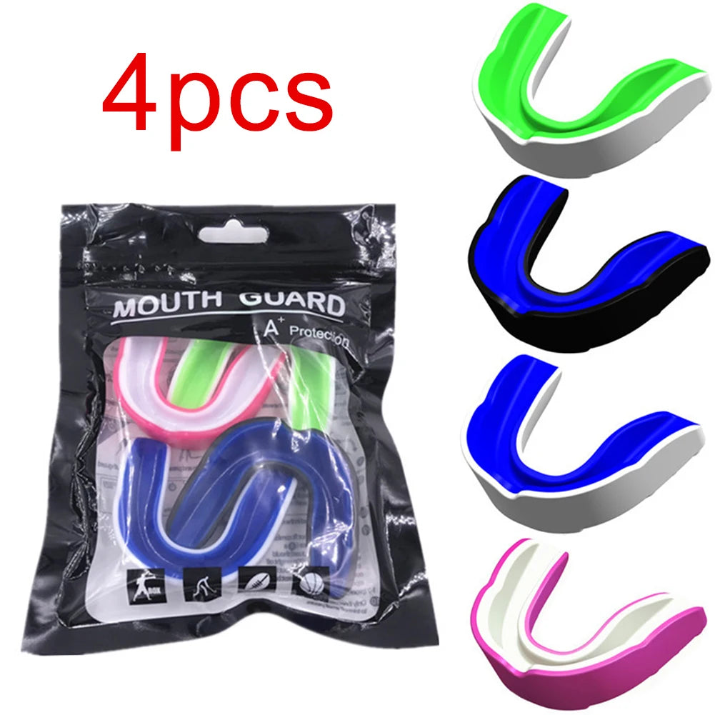 4Pcs Mouth Guard MMA Martial Arts Mouth Guard Combat Sports Mouth Guard Adults Junior Mouth Guard for Contact Combat Sport