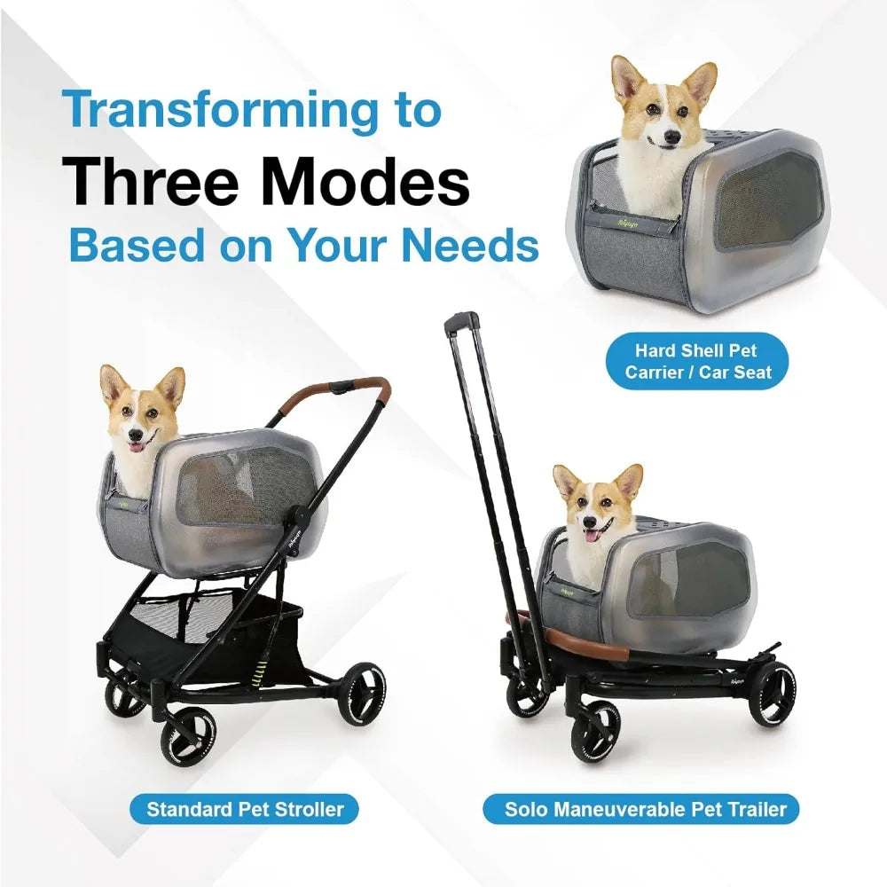 NeoRider Multi Purpose Pet Stroller With Detachable Carrier For Small Dogs Up To 26 Pounds - Joanie B 25