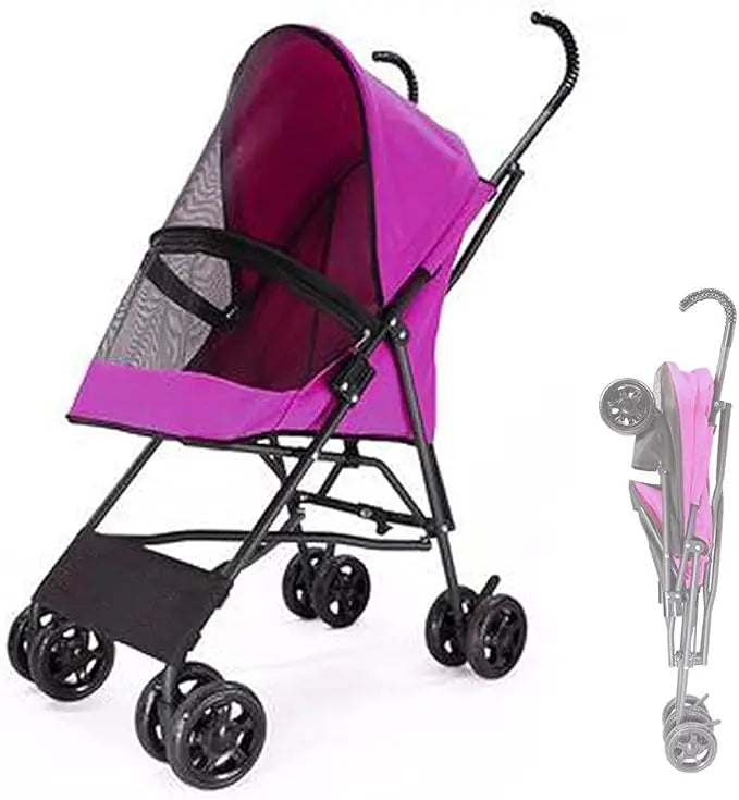 Pet Stroller for Cats Puppies and Kittens Breathable Travel Carrier Umbrella Structure for Small Dogs - Joanie B 25
