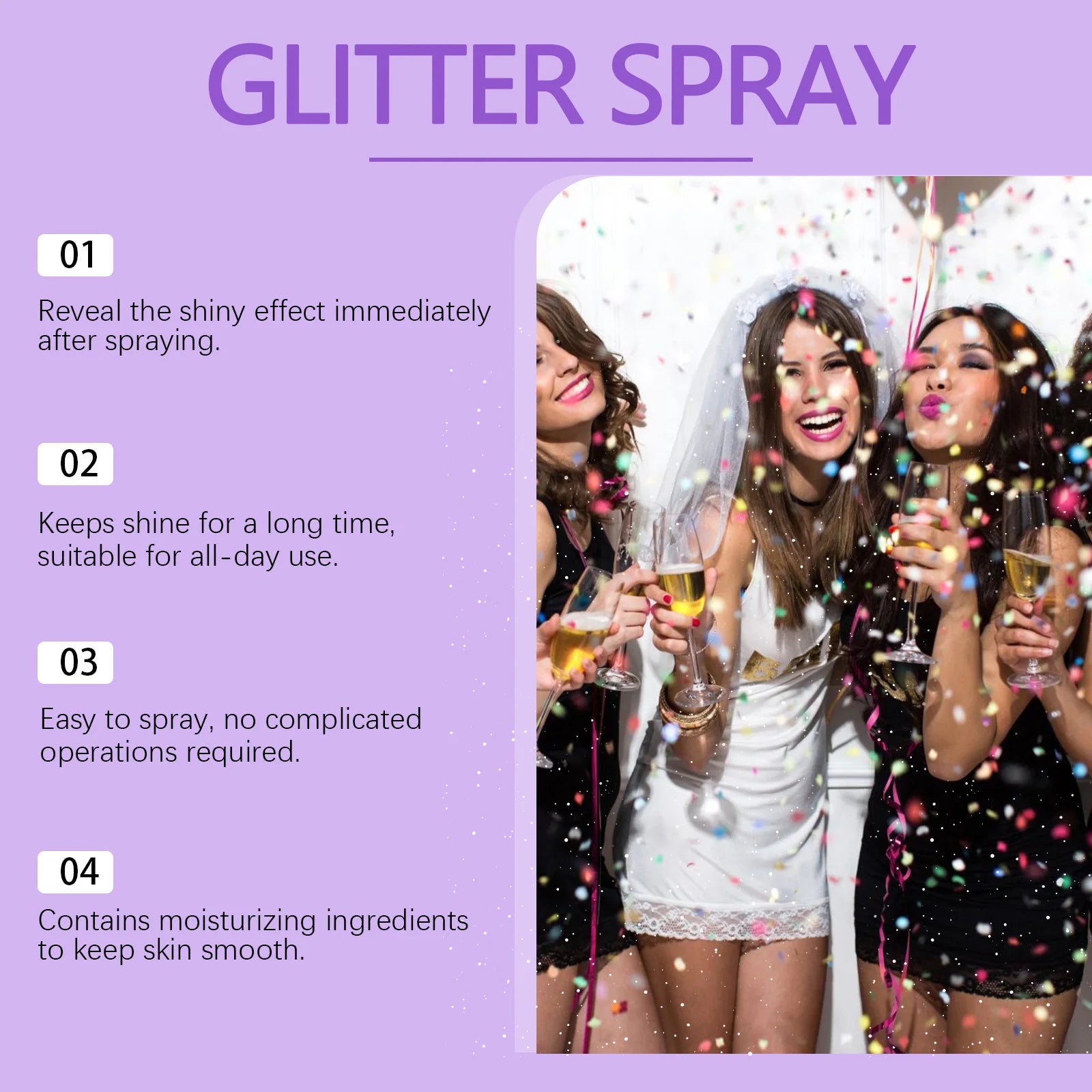 EELHOE Highlighter Powder Spray Body Liquid Highlight Waterproof High Gloss Glitter Illuminator Makeup Face Contour Cosmetics - Joanie B 25