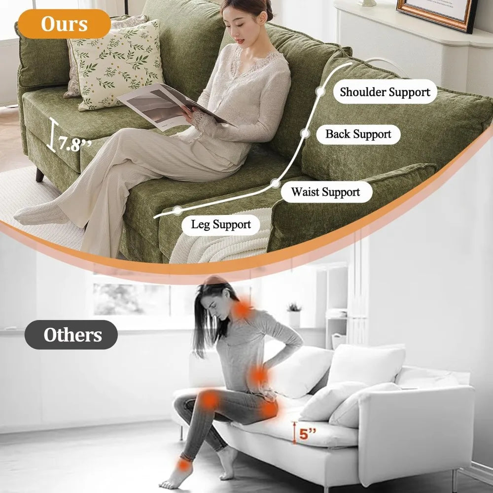 73'' Loveseat Sofa with All Seats Storage, Modular Sectional Couch with Deep Seat,Oversized Comfy Couch with 7.8'' Cushion