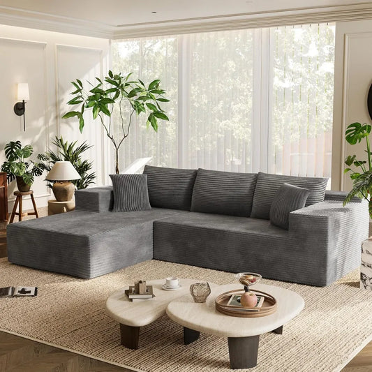 108 Inch Modular Sectional Sofa with L Shaped Chaise and Deep Seat Cushioned