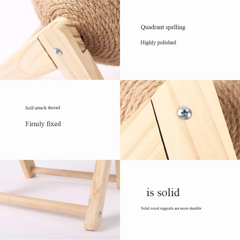 Cat Toy Scratching Ball Kitten Rope Ball Board Grinding Paws Toys Cats Scratcher Wear Resistant Pet Furniture Cat Supplies - Joanie B 25