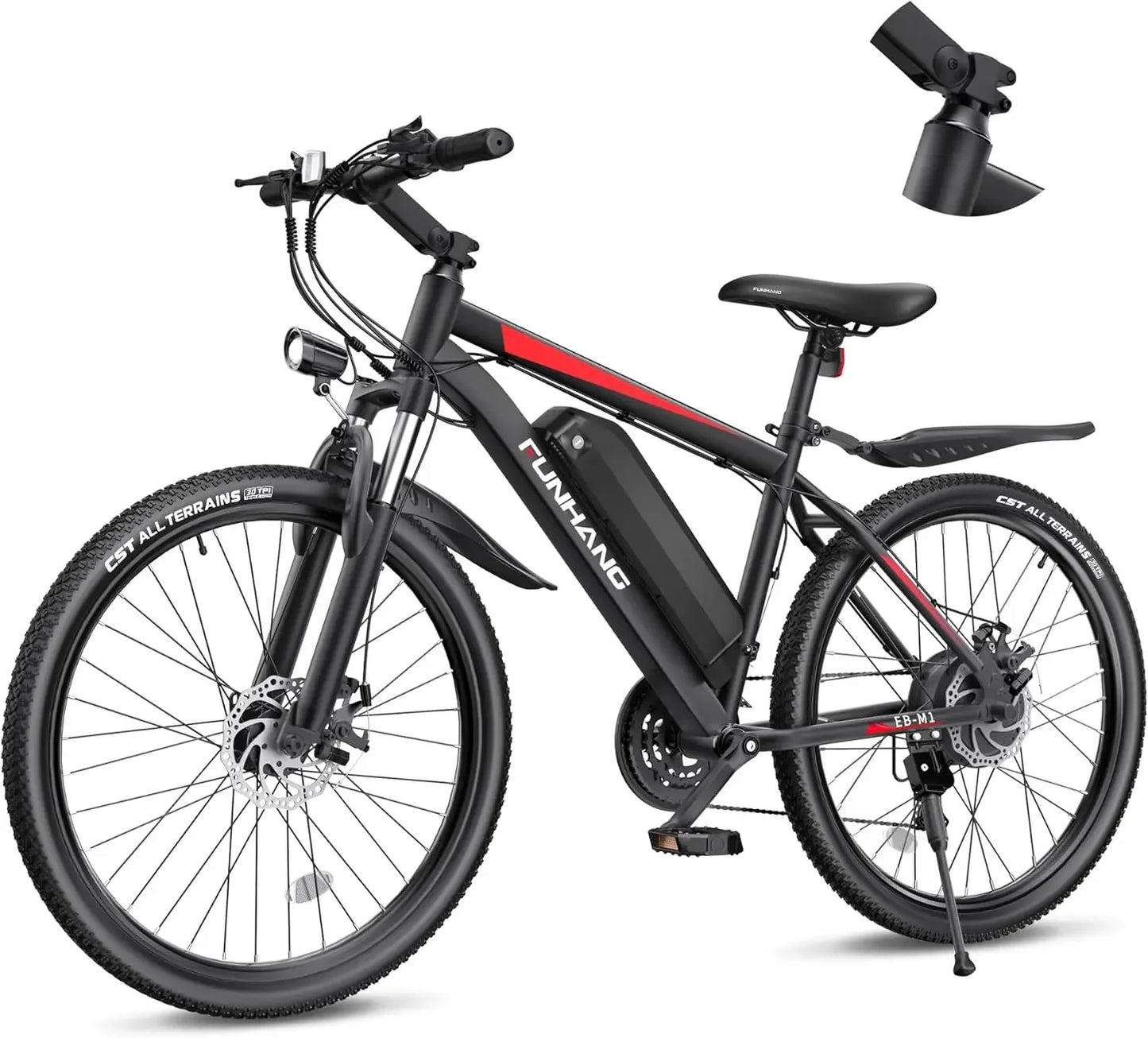 26 Inch 1000W Peak Electric Bike for Adults Up to 50 Miles 21.7MPH Mountain Bike with Removable 48V 374.4Wh Battery - Joanie B 25