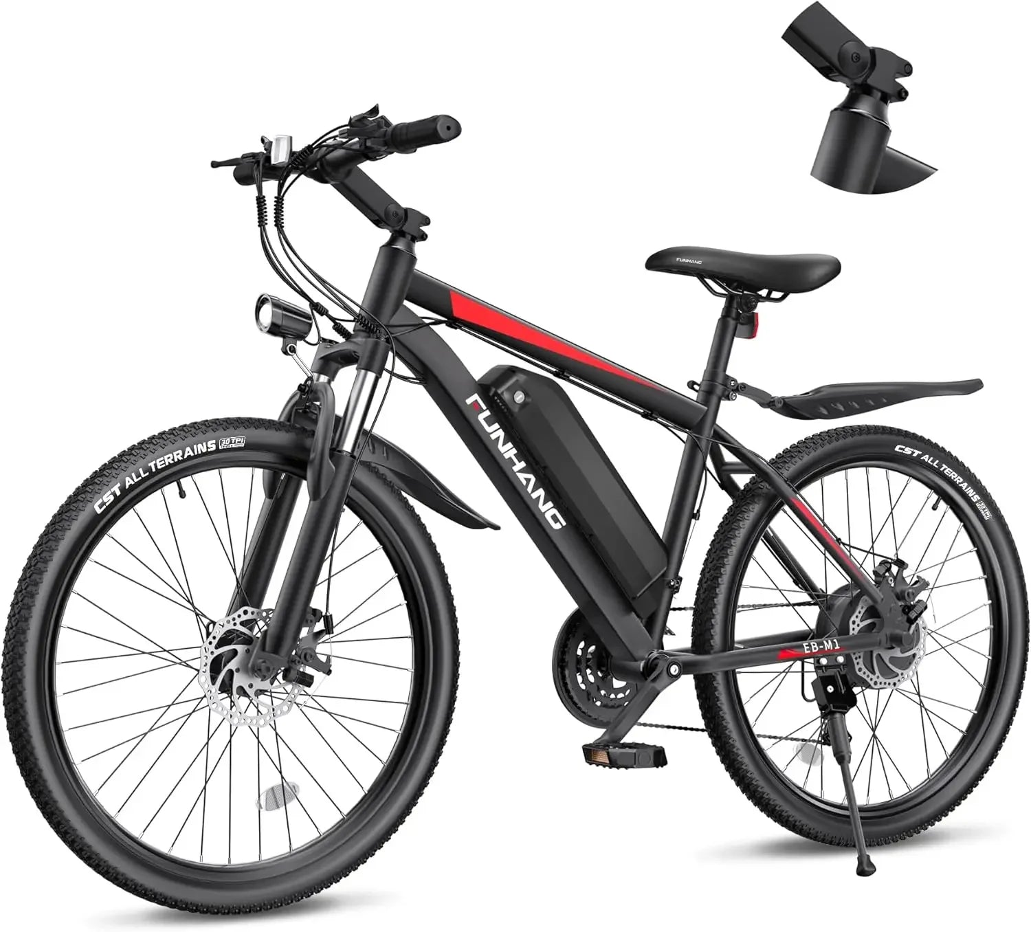 26 Inch 1000W Peak Electric Bike for Adults Up to 50 Miles 21.7MPH Mountain Bike with Removable 48V 374.4Wh Battery - Joanie B 25