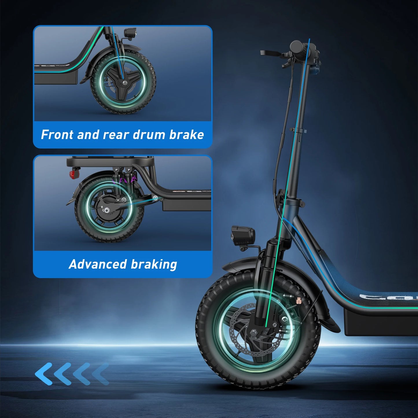 Electric Scooter for Adults, 500W Peak Motor, 48V 17.5Ah Battery,300lbs Max Load,Foldable Commuting Scooter with Adjustable Seat