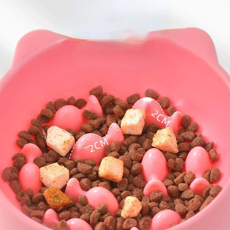 Dispenser Pet Protector Supply Tall Food and Water Bowl with Neck Protector Large Capacity Cartoon Shape for Dogs and Cats - Joanie B 25