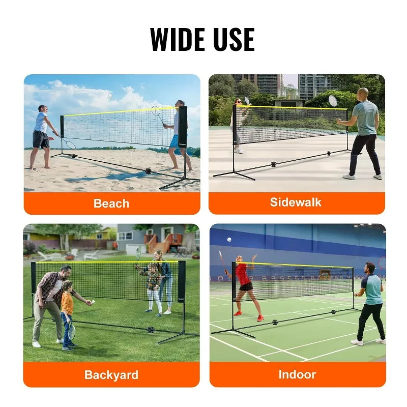 VEVOR Multi Sport Net with Adjustable Height and 14ft Width Foldable Portable Tennis Badminton Volleyball Pickleball Net - Joanie B 25