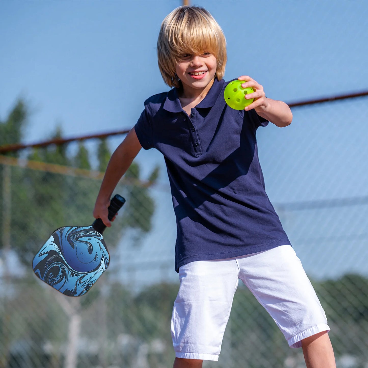 Pickleball Paddles Set with Four Premium Wooden Rackets Cushioned Grips and Portable Carry Bag - Joanie B 25