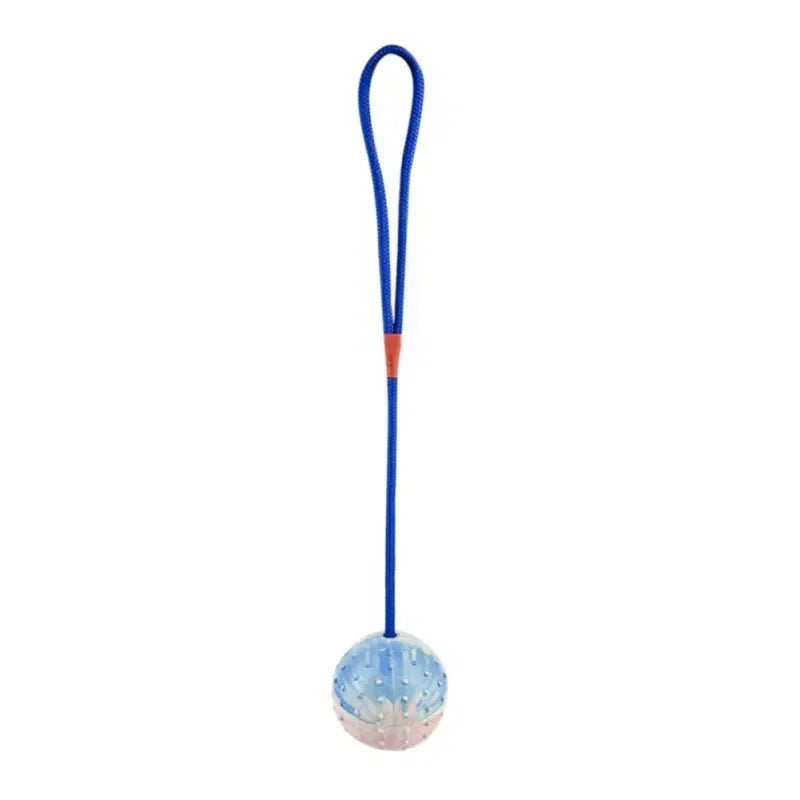 Rubber Interactive Training Toy for Dogs Natural Rubber Ball with Rope Pet Reward Fetch Play and Training Supplies - Joanie B 25