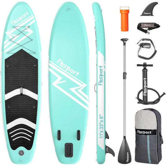 11 Foot Premium Stand Up Paddle Board for Yoga and Water Sports with SUP Accessories and Carry Bag Wide Stance Non Slip Deck and Surf Control - Joanie B 25